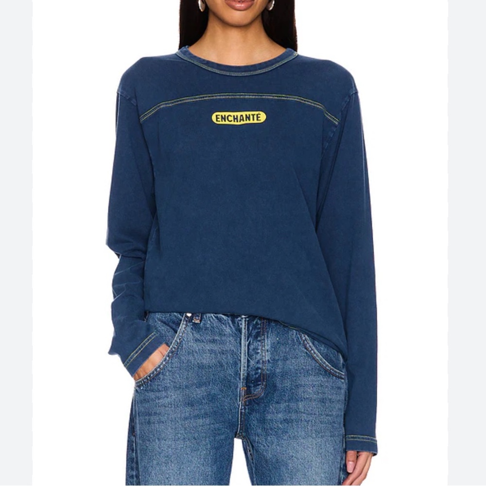 NWOT Enchanté Women's Unisex Navy Long Sleeve Tee